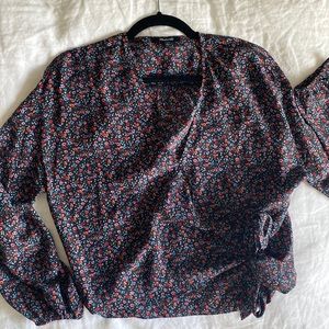 Madewell floral wrap top
